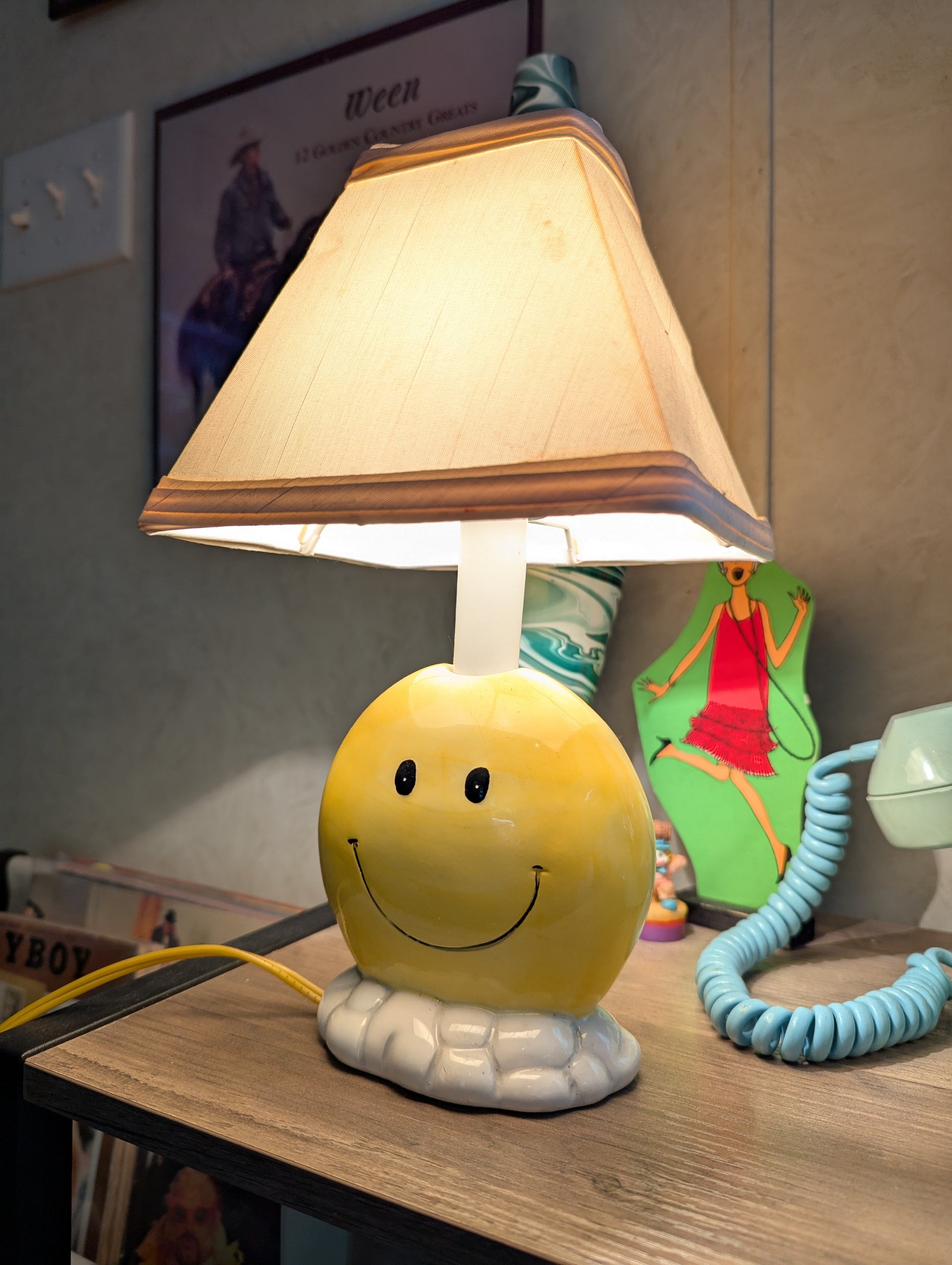 RARE! 70s Smiley Face Lamp