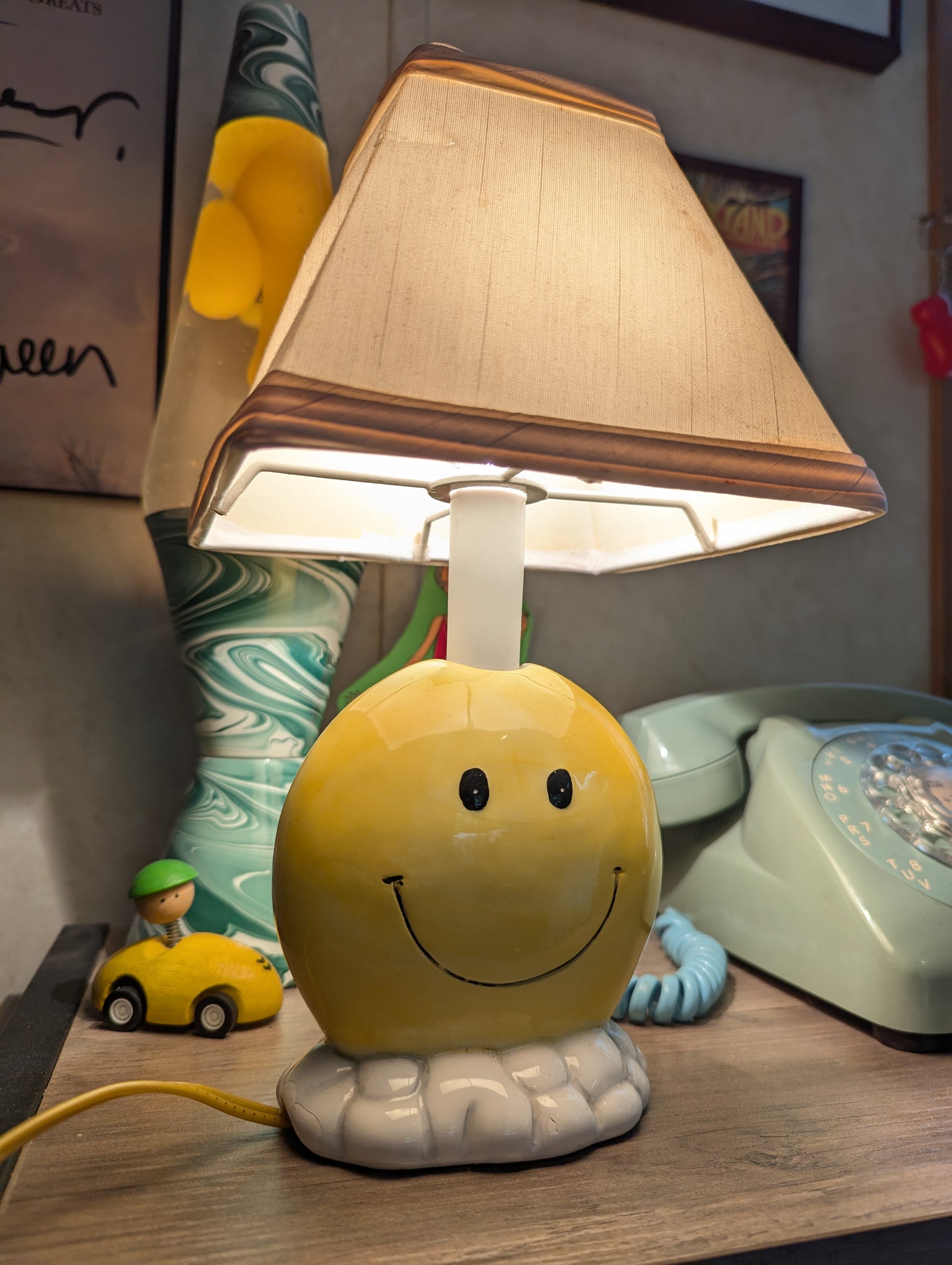 RARE! 70s Smiley Face Lamp
