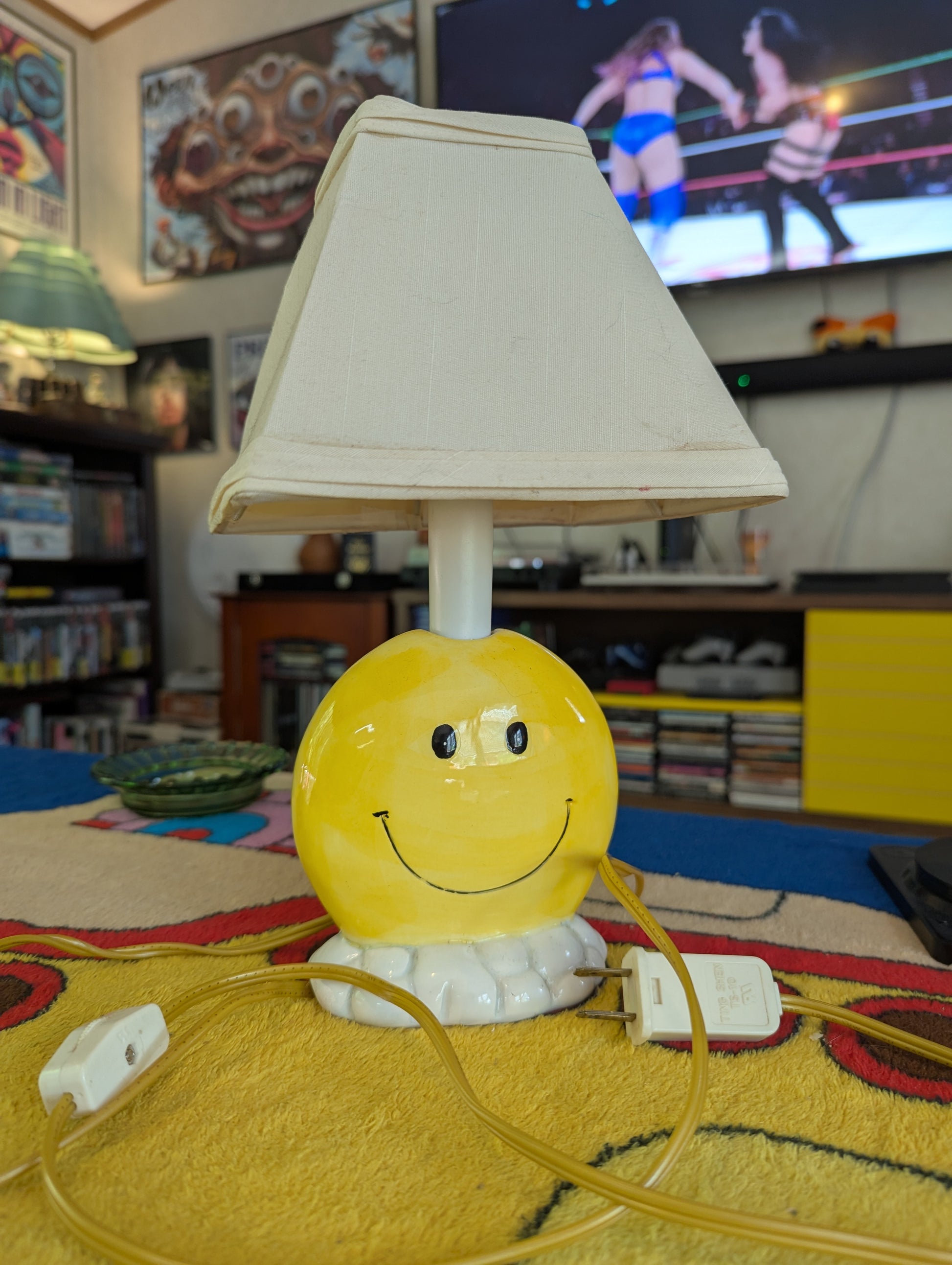 RARE! 70s Smiley Face Lamp
